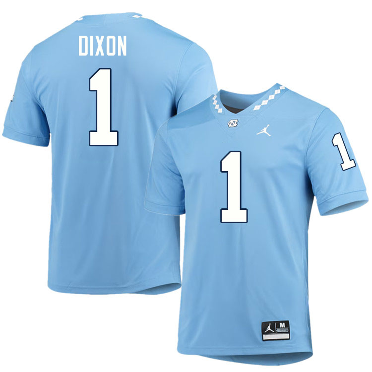 #1 Thaddeus Dixon North Carolina Tar Heels College Football Jersey Stitched-Carolina Blue